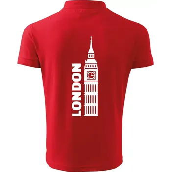 Pánská košile London věž - Polokošile pánská Pique Polo 203 - 4XL ( Červená )