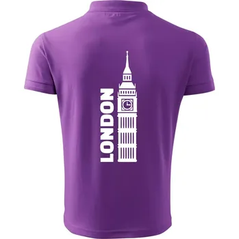 Pánská košile London věž - Polokošile pánská Pique Polo 203 - 2XL ( Fialová )