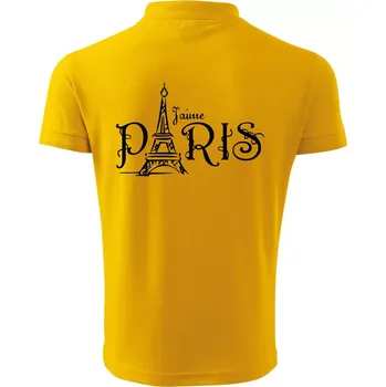 Pánská košile Paris nápis Eiffelovka rovný - Polokošile pánská Pique Polo 203 - 3XL ( Žlutá )