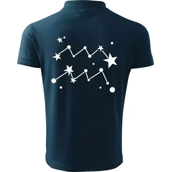 Pánská košile Souhvězdí - Aquarius - Vodnář - Polokošile pánská Pique Polo 203 - S ( Námořní modrá (velmi tmavá - téměř černá) )