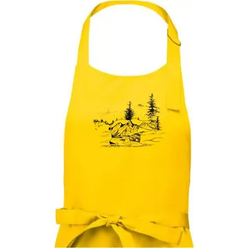 Kuchyňská zástěra Medvěd hory - Dámská zástěra na vaření - Univerzální velikost ( Žlutá )