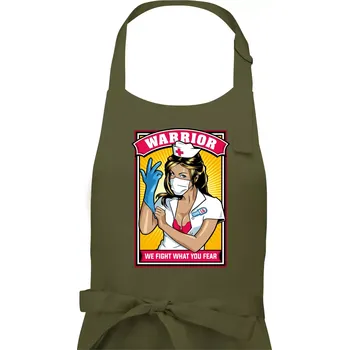 Kuchyňská zástěra Corona Nurse warrior - Dámská zástěra na vaření - Univerzální velikost ( Khaki )