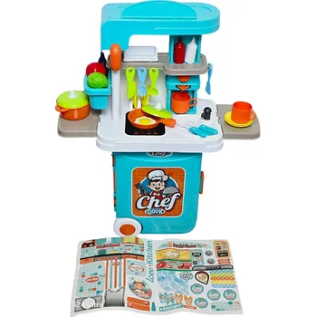 Hra na obchod Dětský kufřík modrooranžový s povoláním - kuchař/ka