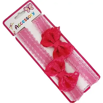 Látková čelenka pro miminka - masle nařasená tmavě růžová