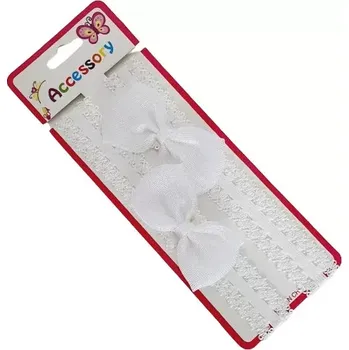 Látková čelenka pro miminka - mašle bílá