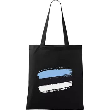 Nákupní taška Estonsko vlajka - Taška bavlněná - 42 x 38 cm ( Černá )