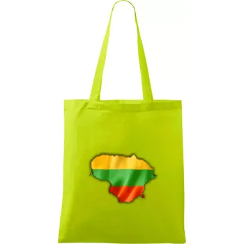 Litva vlajka mapa - Taška bavlněná - 42 x 38 cm ( Limetková )