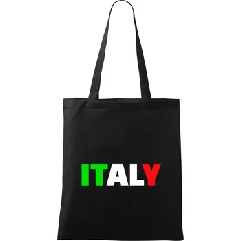 Nákupní taška Italy Nápis - Taška bavlněná - 42 x 38 cm ( Černá )