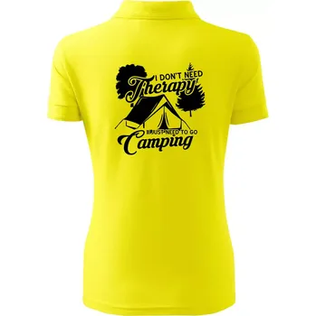 I don't need therapy camping - Polokošile dámská Pique Polo - S ( Citrónová )
