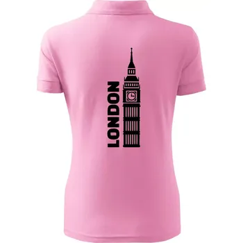 London věž - Polokošile dámská Pique Polo - M ( Růžová )