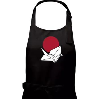 Kuchyňská zástěra Japan culture - origami - Dámská zástěra na vaření - Univerzální velikost ( Černá )