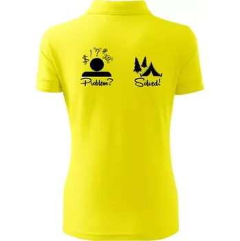 Problem? Solved! - Kempování - Polokošile dámská Pique Polo - XS ( Citrónová )