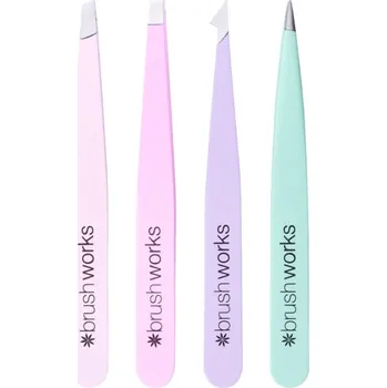 Kosmetická pinzeta Brushworks Tweezer Set Pastel sada pinzet