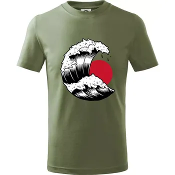 Chlapecké tričko Japan culture - vlna - Tričko dětské bavlněné - 158 cm/12 let ( Khaki )