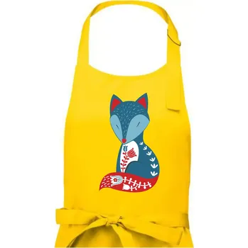 Kuchyňská zástěra Folklor - liška samostatná - Dámská zástěra na vaření - Univerzální velikost ( Žlutá )