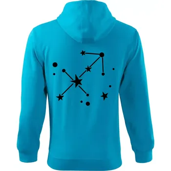 Pánská mikina Souhvězdí - Sagittarius - Střelec - Mikina s kapucí na zip trendy zipper - S ( Světlý tyrkys )