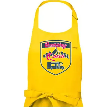 Kuchyňská zástěra Camping Queen - obytňák - Dámská zástěra na vaření - Univerzální velikost ( Žlutá )