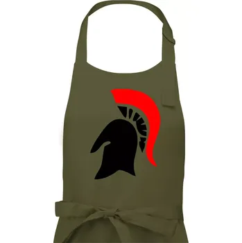 Kuchyňská zástěra Řím Sparta helma - Dámská zástěra na vaření - Univerzální velikost ( Khaki )