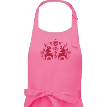 Kuchyňská zástěra Folklor - dva jeleni - Pánská zástěra na vaření - Univerzální velikost ( Růžová )