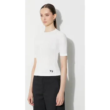 Bavlněné tričko Y-3, S, bílá, 00X