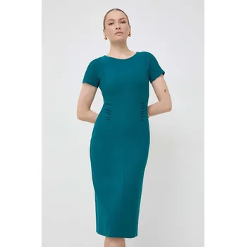 Dámské šaty Šaty BOSS zelená barva, mini, 50506992 77X, vel. 34