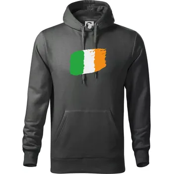 Pánská mikina Irská vlajka - Mikina pánská Cape s kapucí - 3XL ( Tmavá břidlice (šedá se zeleným nádechem) )