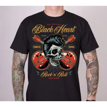 Pánské tričko Pánské triko Black Heart ROCK N ROLL KING velikost: M