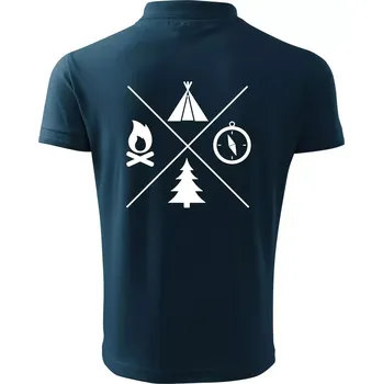 Pánská košile Kempování čtyřka - Polokošile pánská Pique Polo 203 - 3XL ( Námořní modrá (velmi tmavá - téměř černá) )