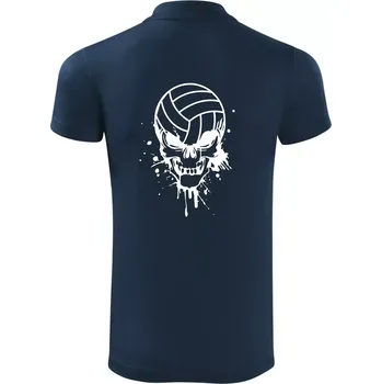 Pánská košile Volejbal lebka splash - Polokošile Victory sportovní (dresovina) - 3XL ( Námořní modrá (velmi tmavá - téměř černá) )