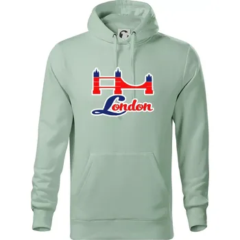 Pánská mikina London most - Mikina pánská Cape s kapucí - 5XL ( Sage )