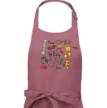 Kuchyňská zástěra Itálie symboly - Pánská zástěra na vaření - Univerzální velikost ( Starorůžová )