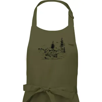 Kuchyňská zástěra Medvěd hory - Dámská zástěra na vaření - Univerzální velikost ( Khaki )