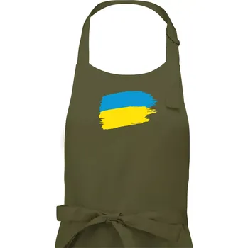 Kuchyňská zástěra Ukrajina vlajka - Dámská zástěra na vaření - Univerzální velikost ( Khaki )