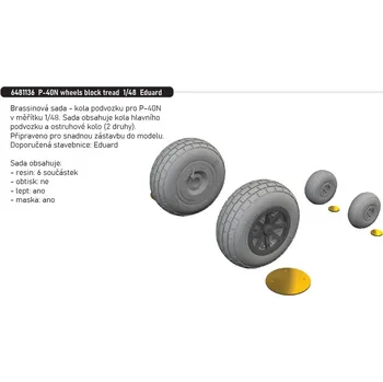 Plastikový model Eduard 1/48 P-40N wheels block tread (EDUARD)