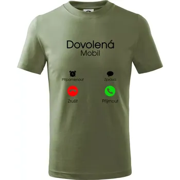 Chlapecké oblečení Dovolená volá - Tričko dětské bavlněné - 134 cm/8 let ( Khaki )