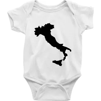 Kojenecký body Itálie obrys - Body kojenecké s krátkým rukávem - Krátký r. do 3 měs ( Bílá )