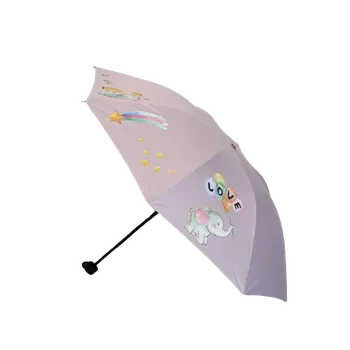 Dámský skládací deštník - vzor slon - fialová