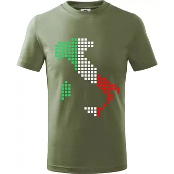 Itálie obrys vlajka - Tričko dětské bavlněné - 146 cm/10 let ( Khaki )