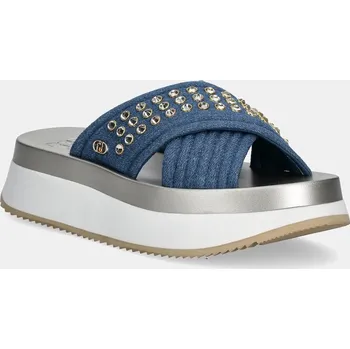 Dámské pantofle Pantofle Liu Jo DREAMY SANDAL 05 dámské, tmavomodrá barva, na platformě, BA5091TX474S3206 59X, EUR 38