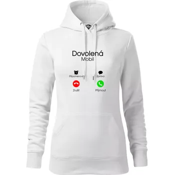 Dámská mikina Dovolená volá - Mikina dámská Cape s kapucí - L ( Bílá )