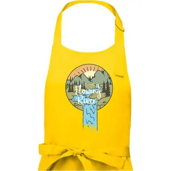 Kuchyňská zástěra Life is like a Flowing river - Dámská zástěra na vaření - Univerzální velikost ( Žlutá )