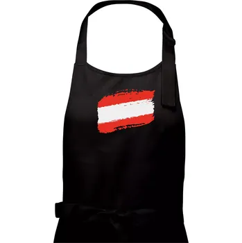 Kuchyňská zástěra Rakousko vlajka - Pánská zástěra na vaření - Univerzální velikost ( Černá )