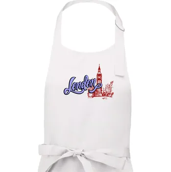 Kuchyňská zástěra London Lettering - Dámská zástěra na vaření - Univerzální velikost ( Bílá )