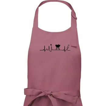 Kuchyňská zástěra EKG grilování gril - Dámská zástěra na vaření - Univerzální velikost ( Starorůžová )