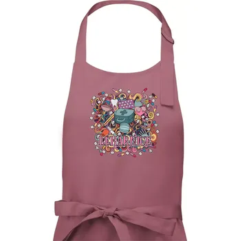 Kuchyňská zástěra Lékárnice koláž - Dámská zástěra na vaření - Univerzální velikost ( Starorůžová )