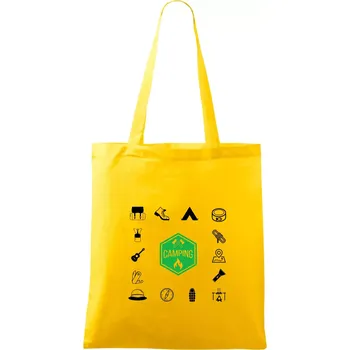 Kempování symboly - Taška bavlněná - 42 x 38 cm ( Žlutá )