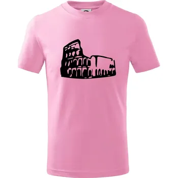 Itálie Koloseum - Tričko dětské bavlněné - 122 cm/6 let ( Růžová )