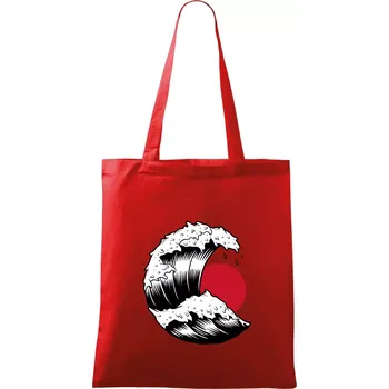 Nákupní taška Japan culture - vlna - Taška bavlněná - 42 x 38 cm ( Červená )