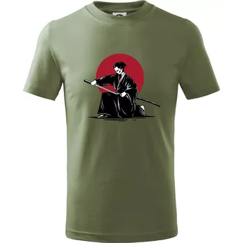 Japan culture - samurai - Tričko dětské bavlněné - 104-110cm / 3-4 roky ( Khaki )