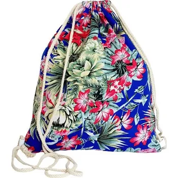 Městský batoh Batoh na cvičky - modrá kytka